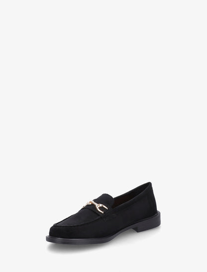Mocassins en suédine à bijou fantaisie en métal - Noir - 3