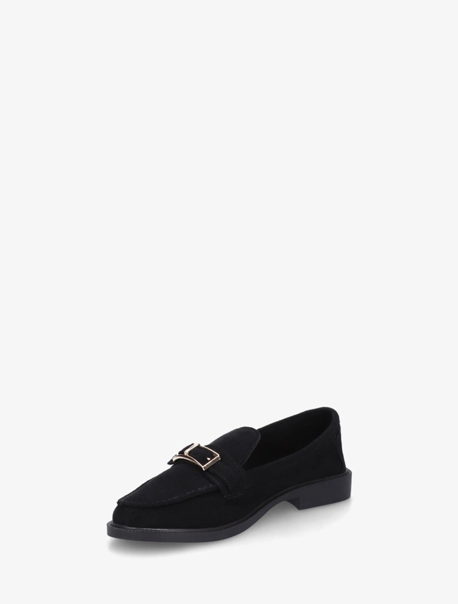 Mocassins en suédine à boucle métallique - Noir - 3