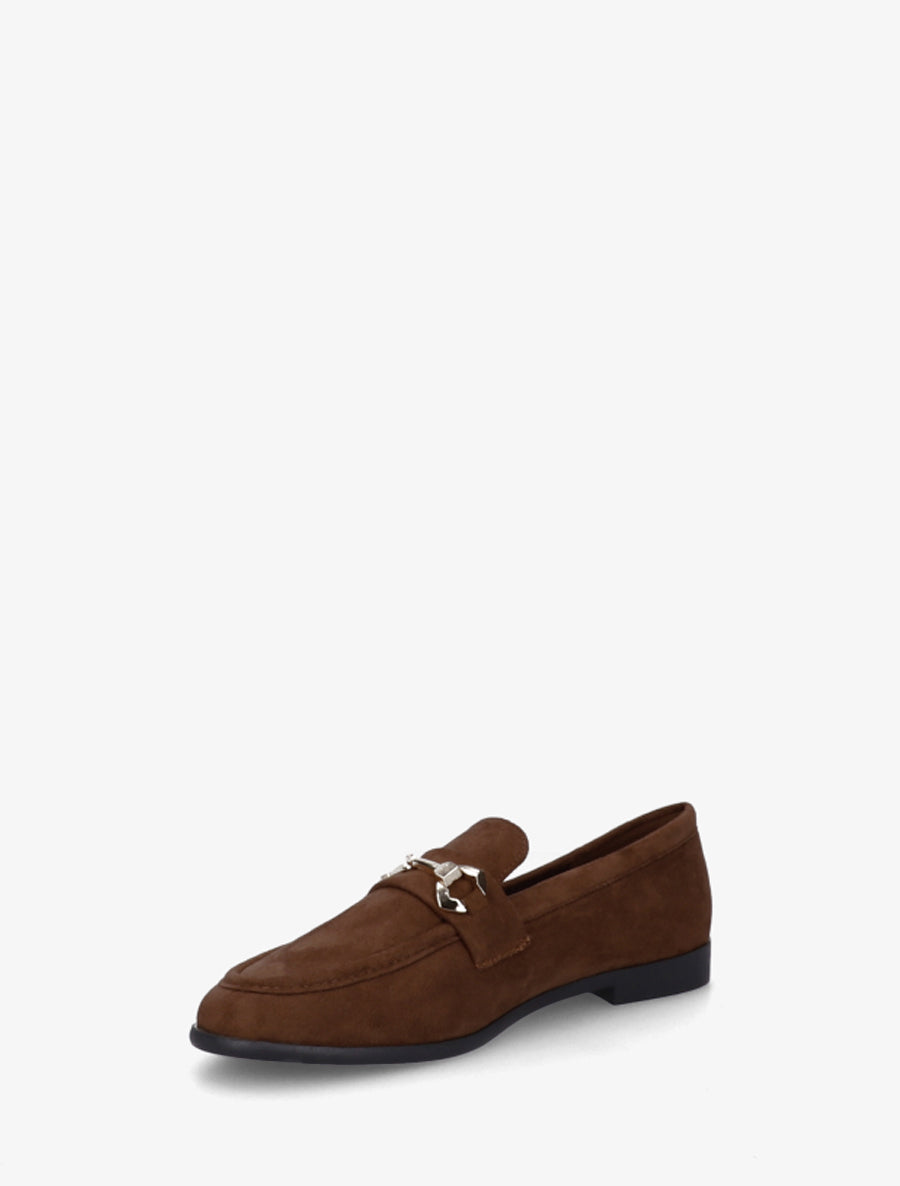 Mocassins en suédine à boucle stylisée - Marron - 3