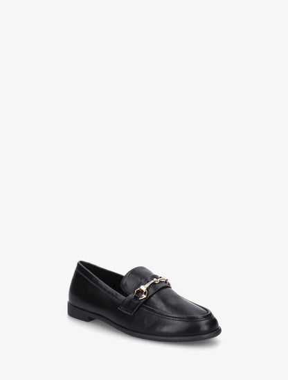 Mocassins en simili à boucle stylisée - Noir - 2