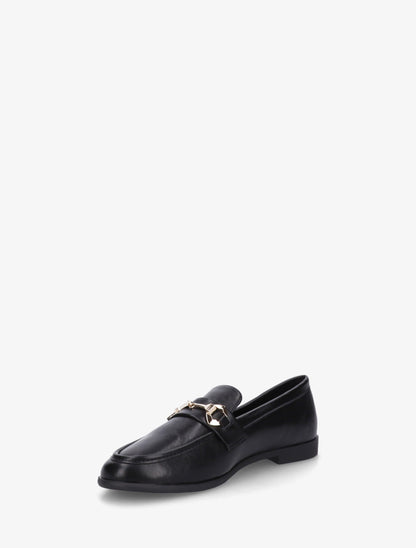 Mocassins en simili à boucle stylisée - Noir - 3