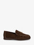 Mocassins en suédine à boucle décorative - Marron - 1