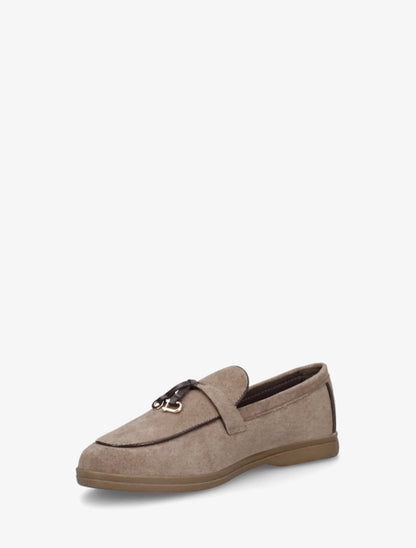 Mocassins en suédine à boucle décorative - Taupe foncé - 3