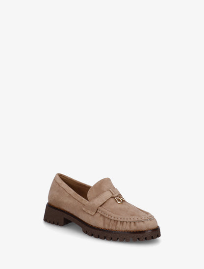 Mocassins en suédine à semelle crantée - Beige foncé - 2