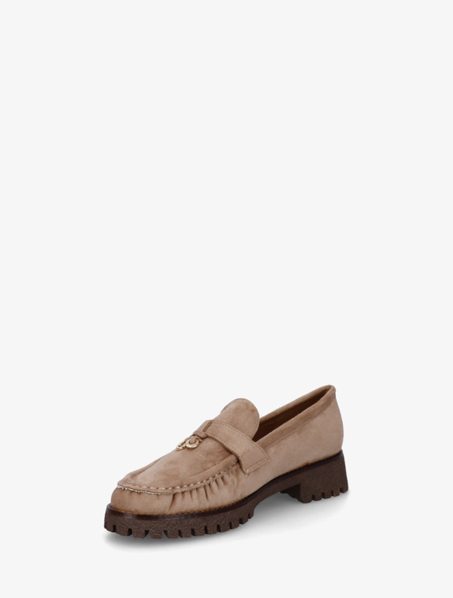 Mocassins en suédine à semelle crantée - Beige foncé - 3