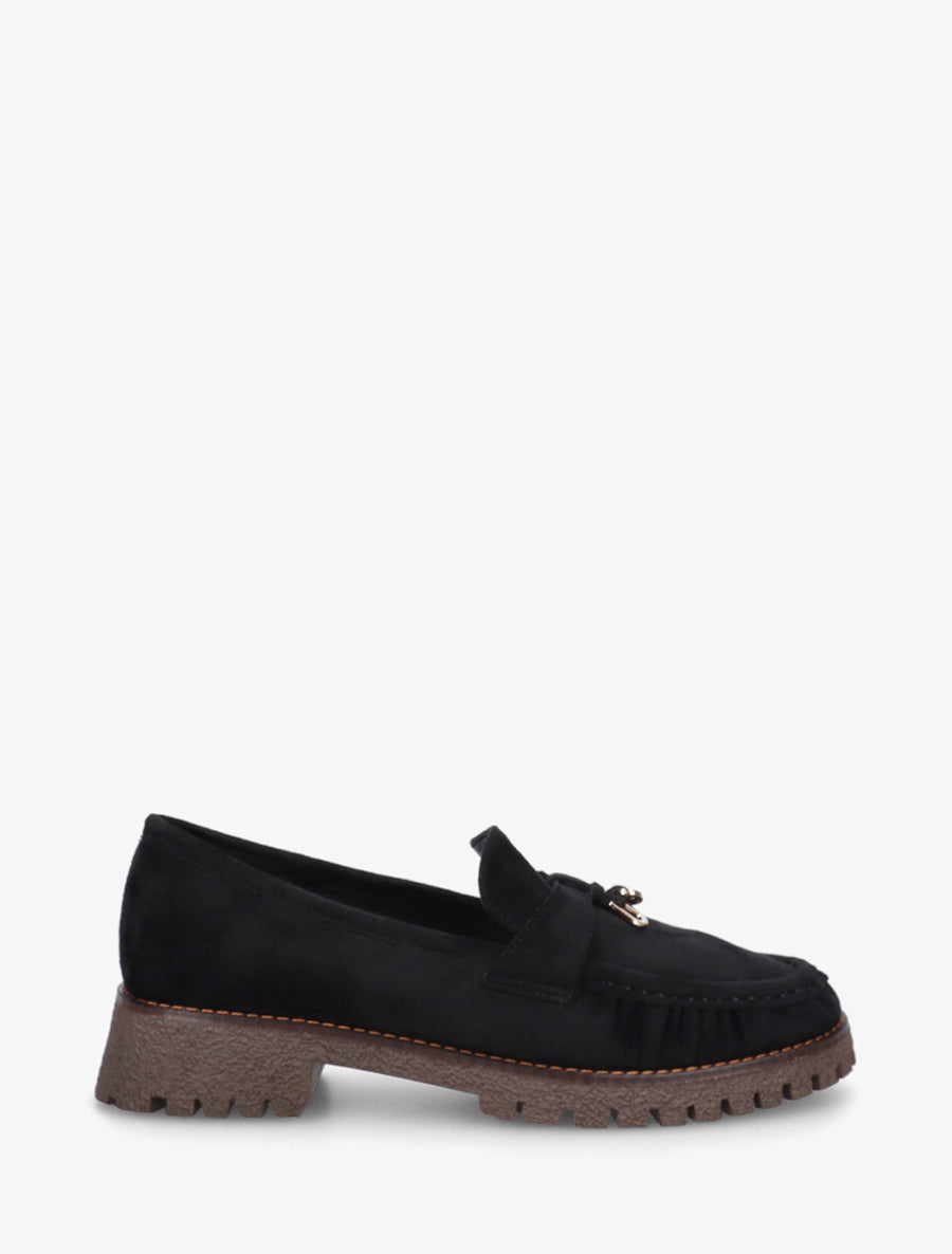 Mocassins en suédine à semelle crantée - Noir - 1