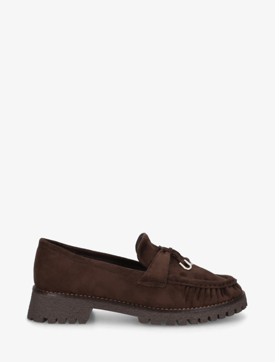 Mocassins en suédine à semelle crantée - Marron - 1