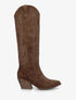 Bottes style santiags en suédine - Marron - 1