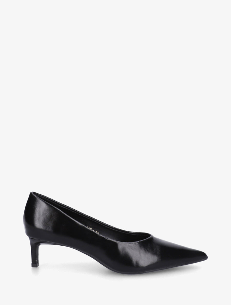 Escarpins en simili et bouts pointus - Noir - 1