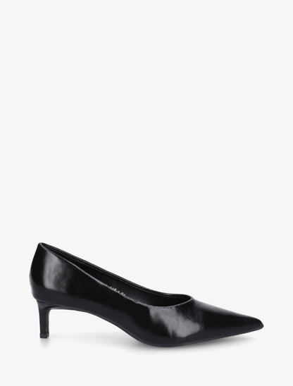 Escarpins en simili et bouts pointus - Noir - 1