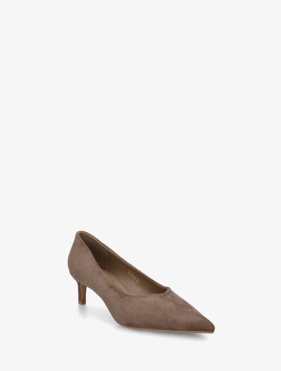 Escarpins unis en suédine - Taupe foncé - 2