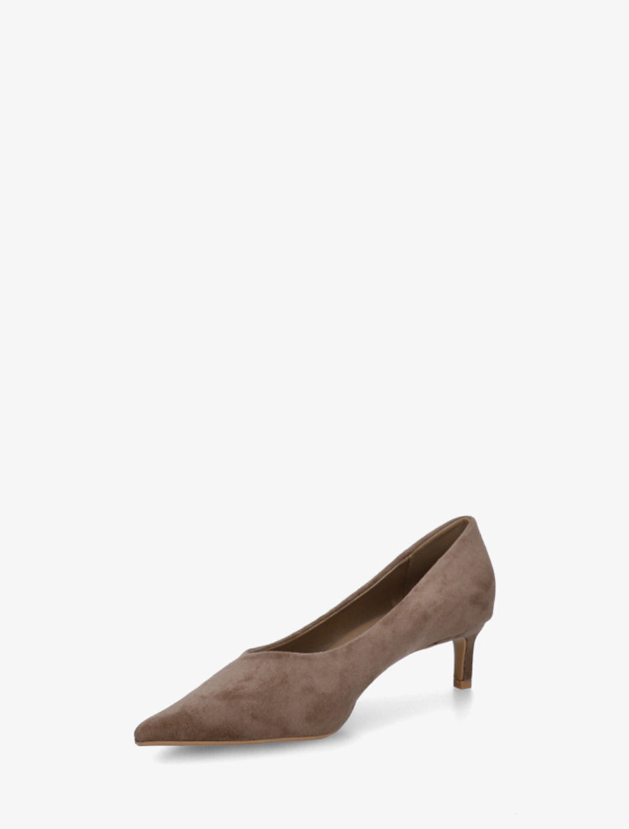 Escarpins unis en suédine - Taupe foncé - 3