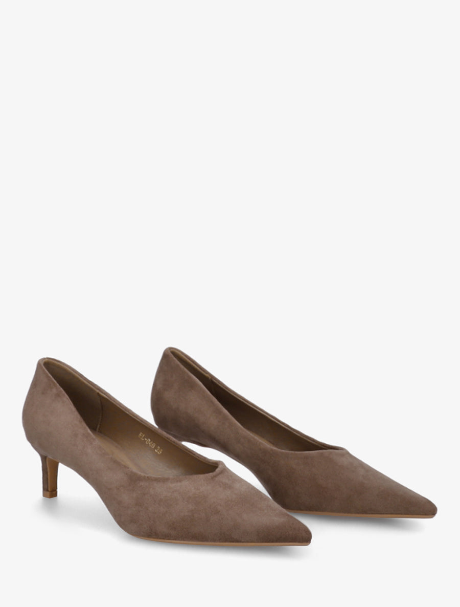 Escarpins unis en suédine - Taupe foncé - 4