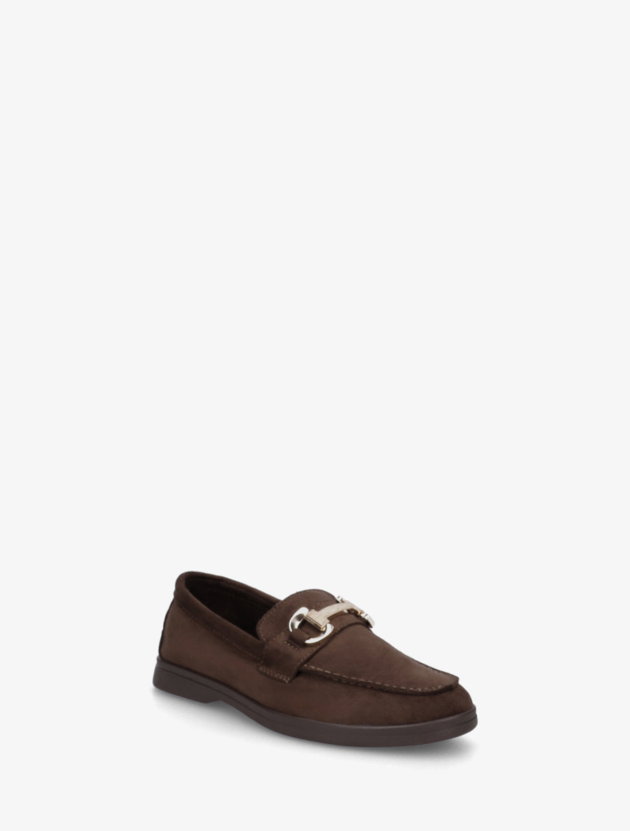 Mocassins unis en suédine - Chocolat - 2