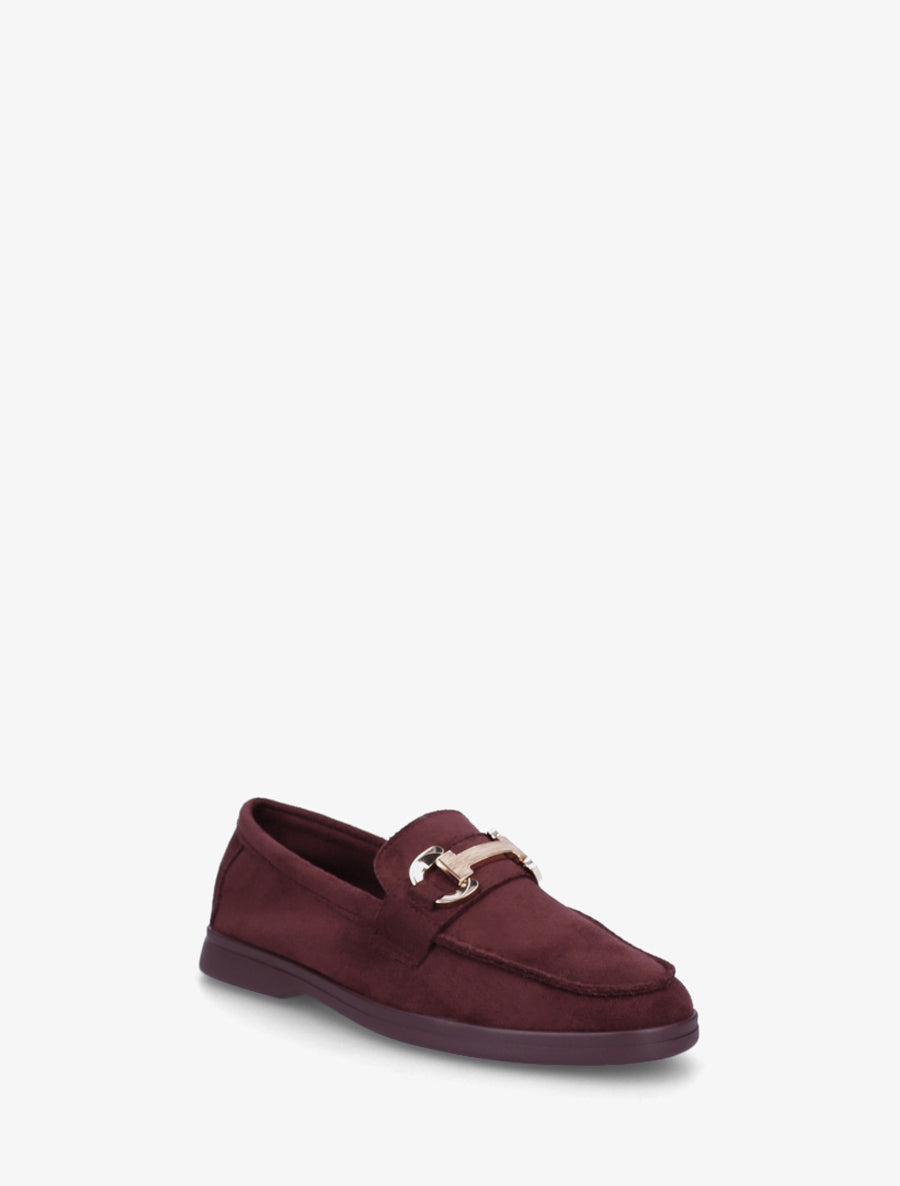 Mocassins unis en suédine - Lie de vin - 2