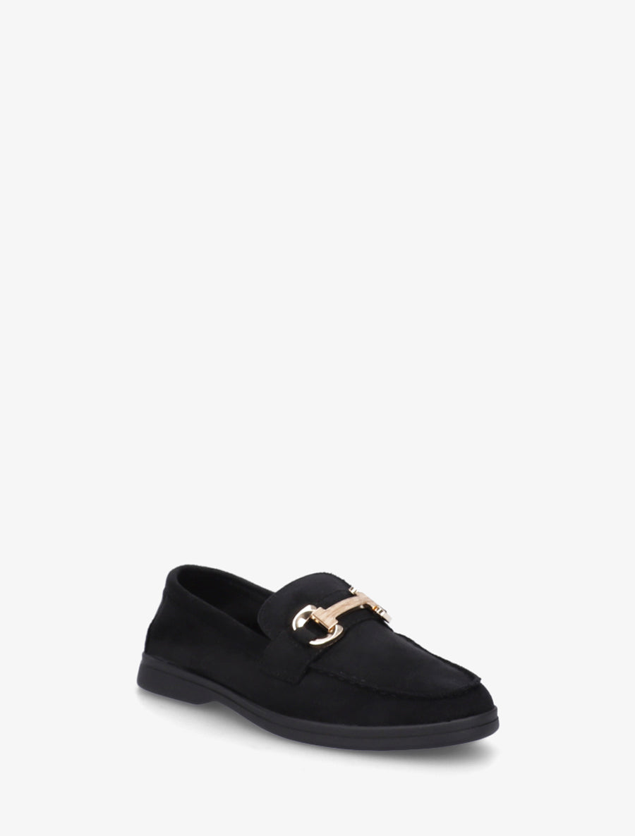 Mocassins unis en suédine - Noir - 2