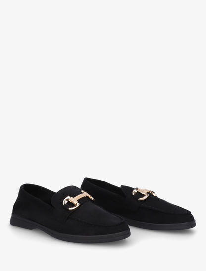 Mocassins unis en suédine - Noir - 4