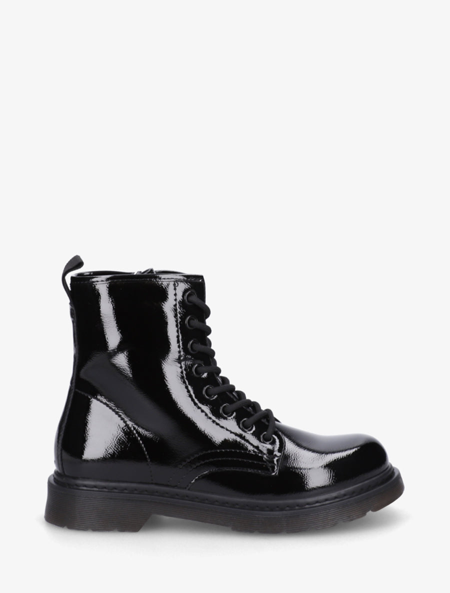 Bottines vernies à lacets - Noir - 1