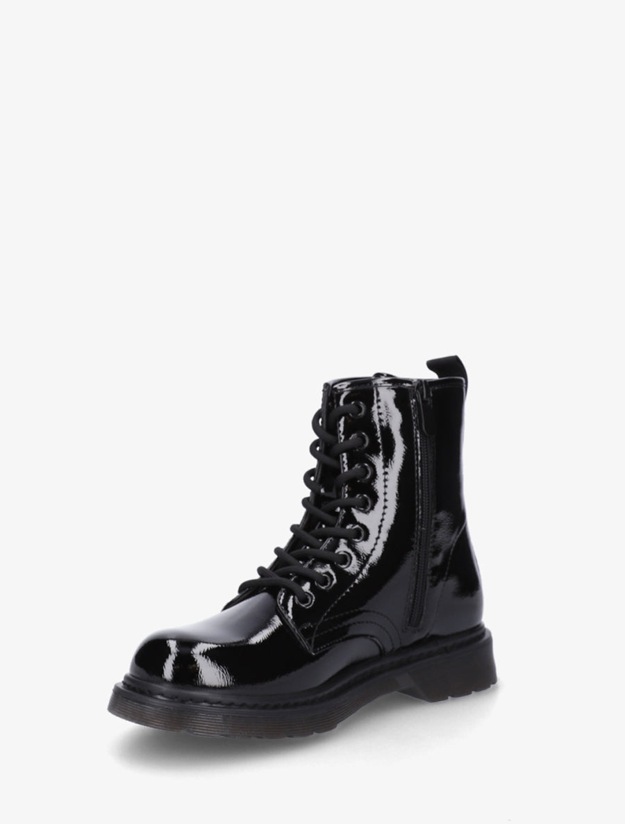 Bottines vernies à lacets - Noir - 3