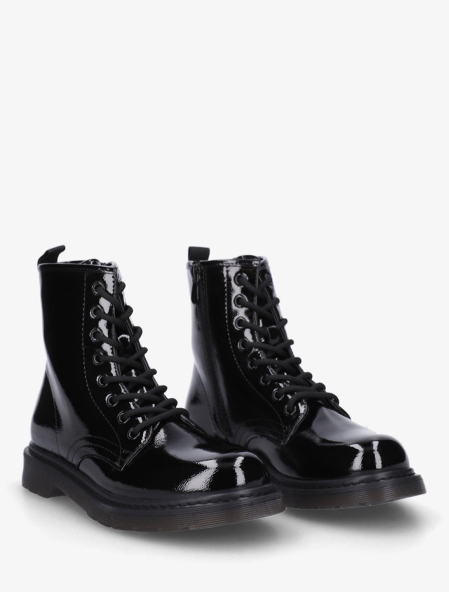 Bottines vernies à lacets - Noir - 4