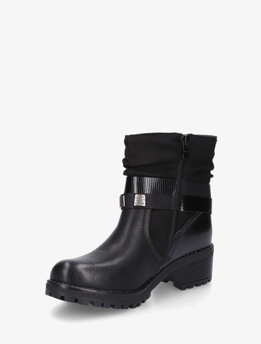 Boots plissées à boucle - Noir - 3