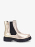 Bottines élastiquées à zip décoratif - Or - 1