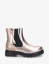 Bottines élastiquées à zip décoratif - Rose gold - 1