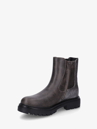 Bottines élastiquées à zip décoratif - Gris foncé - 3