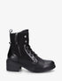 Bottines lacées à zip décoratif - Noir - 1