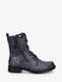 Bottines bimatière à lacets - Bleu - 1