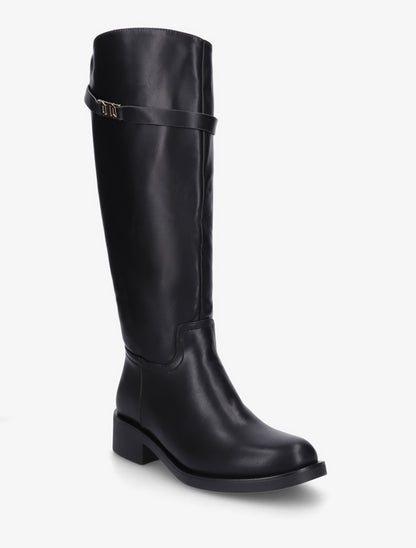 Bottes en simili à lannière décorative - Noir - 2