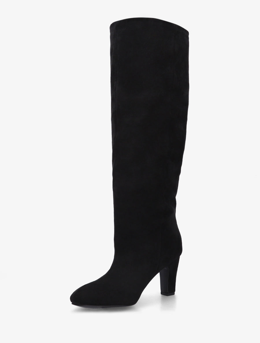 Bottes en suédine à bouts ronds - Noir - 3