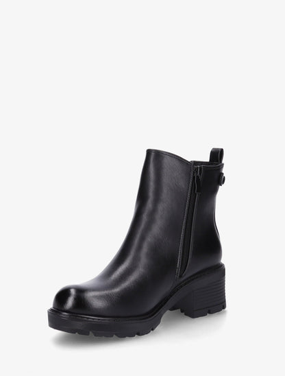 Bottines élastiquées en simili à semelle crantée - Noir - 3