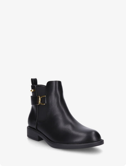 Bottines élastiquées à boucle métal et sangle - Noir - 2
