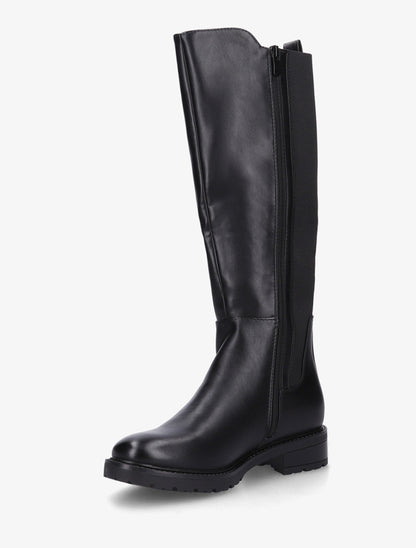 Bottes élastiquées en simili à semelle crantée - Noir - 3