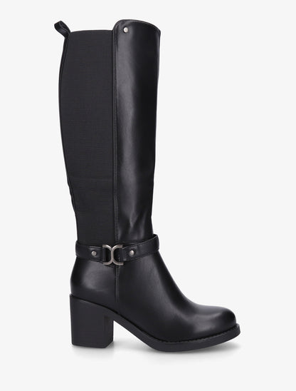Bottes élastiquées à boucle métal - Noir - 1