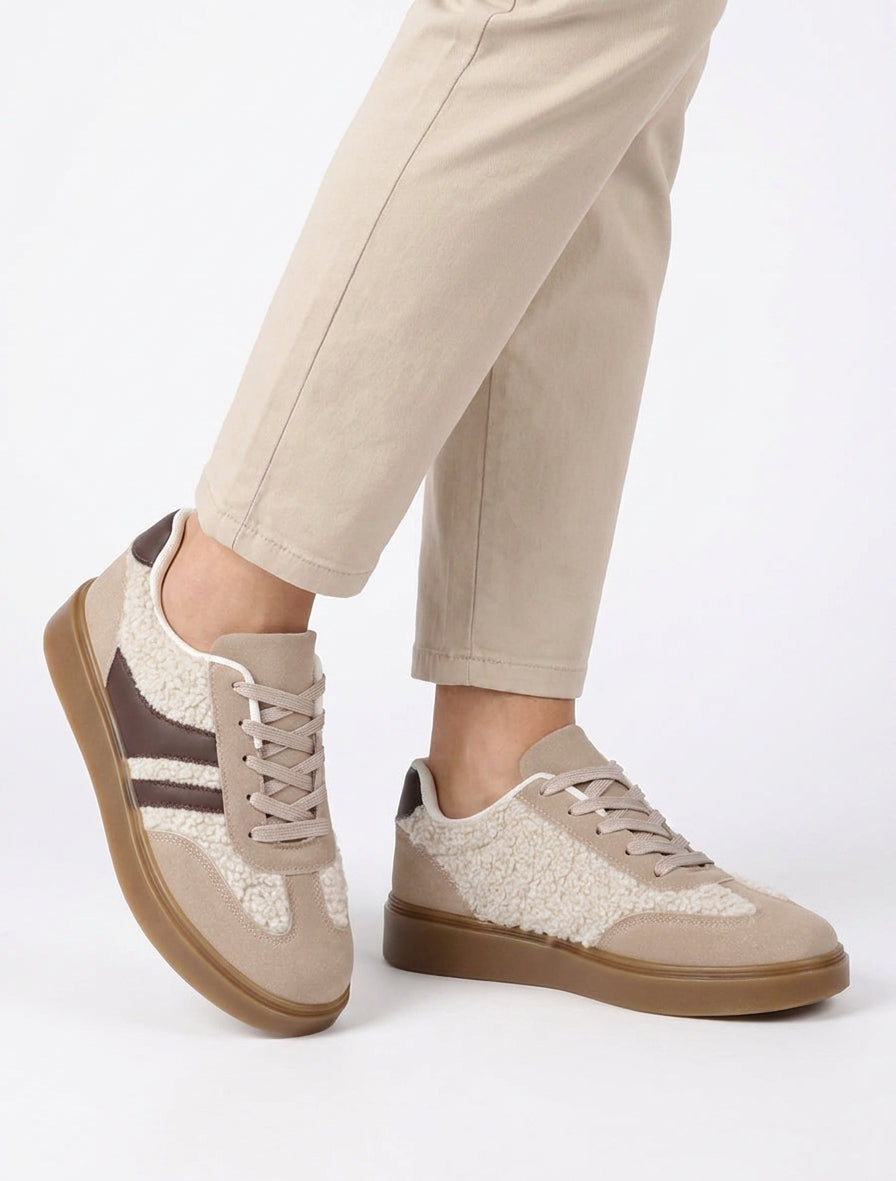 Sneakers con inserti effetto bouclé - Talpa