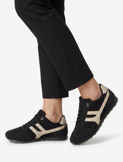Sneakers uniti in camoscio - Nero