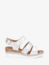 Sandales compensées en simili irisé à scratch - Blanc - 5