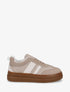 Sneakers à empiècement mesh et effet nubuck - Taupe - 1