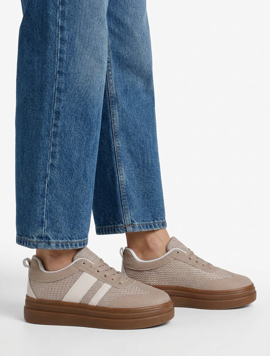 Sneakers con inserti in mesh ed effetto nabuk - Talpa