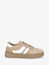 Baskets effet nubuck à empiècement contrastant - Taupe - 1