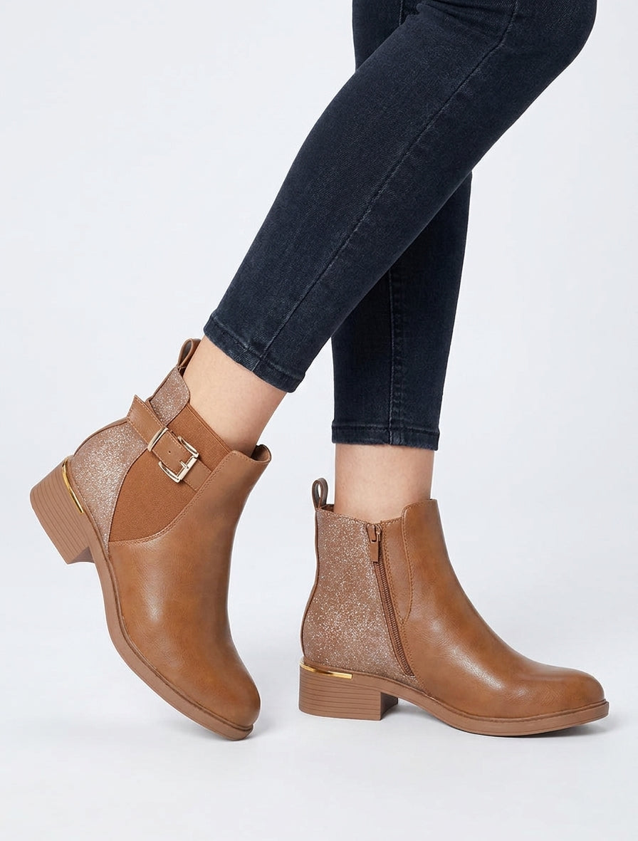 Stivaletti elasticizzati con contrafforte iridescente - Chameau