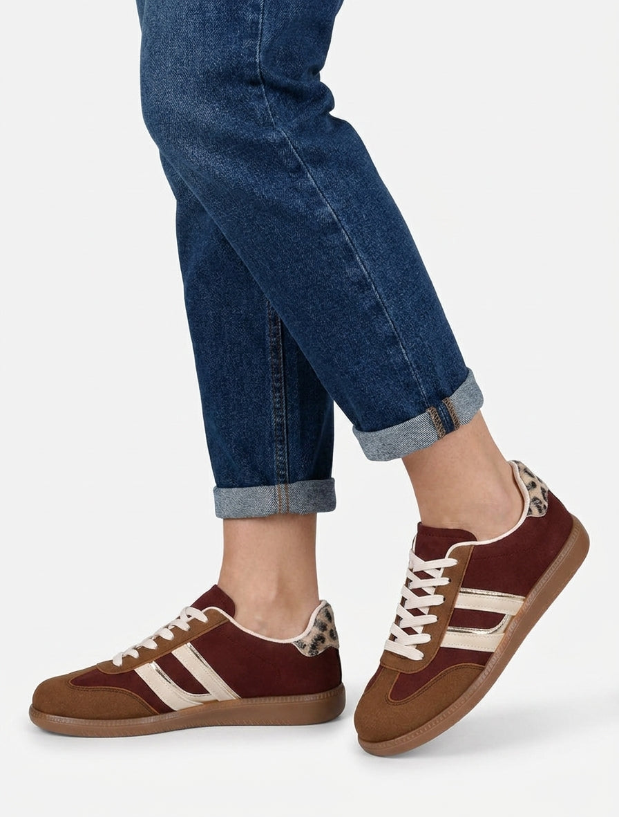 Sneakers effetto nabuk con bande a contrasto - Talpa