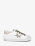Baskets bi-matière motif étoile fantaisie - Blanc/kaki - 1