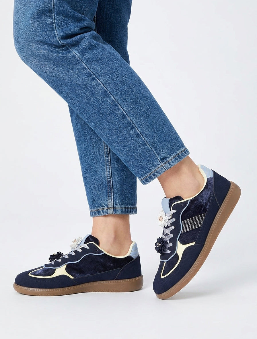 Sneakers con inserti in velluto - Marina