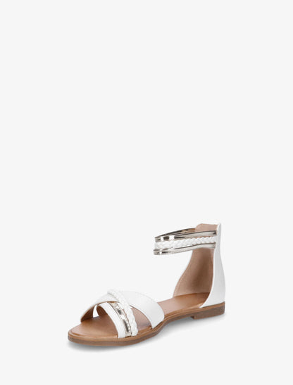 Nu-pieds tressé en simili - Blanc - 4