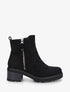 Bottines à talon en suédine - Noir - 1
