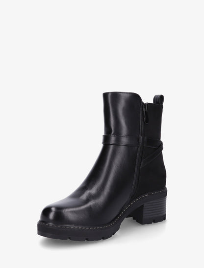 Bottines unies en simili et suédine - Noir - 3