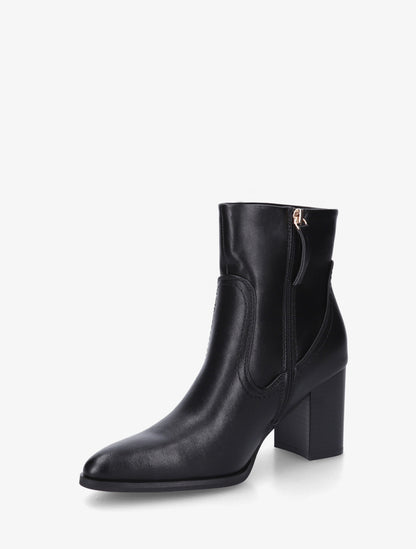 Bottines à talon en simili bouts pointus - Noir - 3